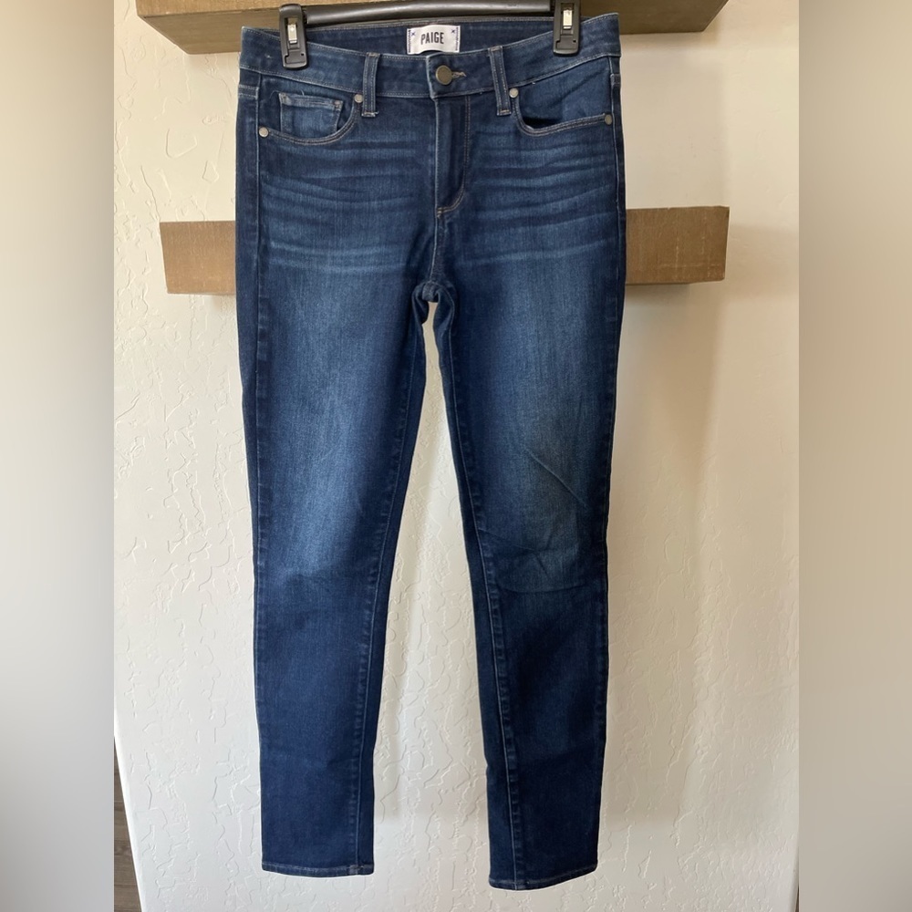 Paige| Dark Wash Skinny Jeans In Skyline Skinny Style, No Rips, Size 28•••